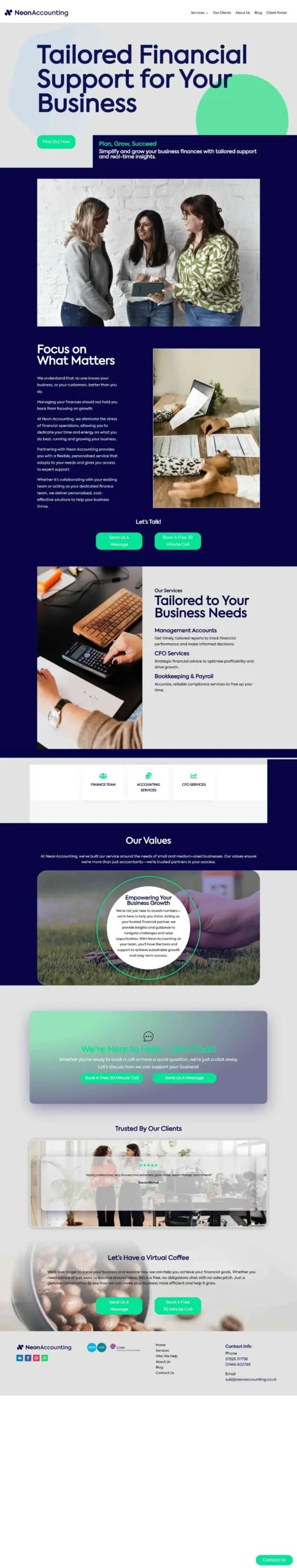 Neon Accounting Website Design